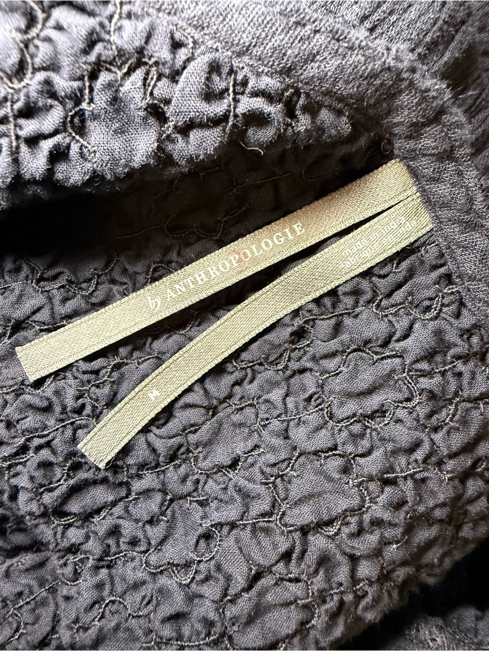 Anthropologie Strapless Cotton Smocked Dress in Black - Picture 6 of 7